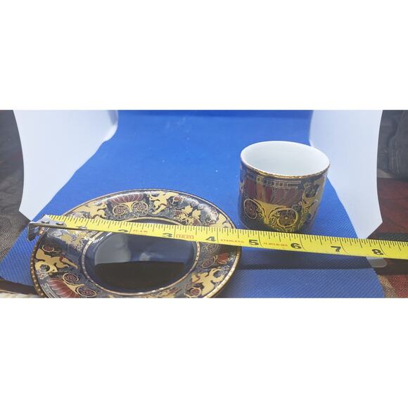 YS Yau Shing fine porcelain painted gold gilt greek tea cups set- 12pc- mint! - Picture 7 of 10